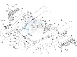 California 1400 Touring SE ABS 1380 drawing Exhaust pipe