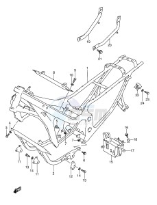 GSX600F (E2) Katana drawing FRAME (MODEL J K L M N)