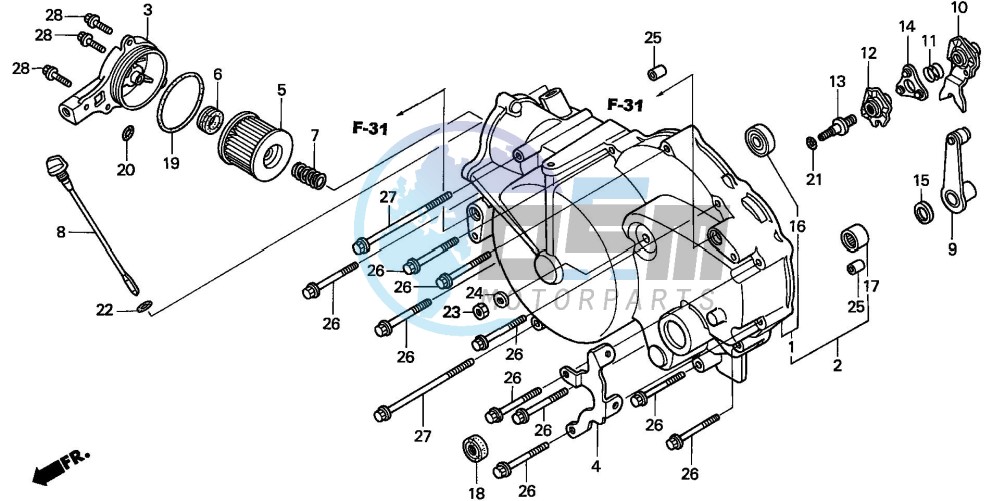 FRONT CRANKCASE COVER (TRX350TM/FM)