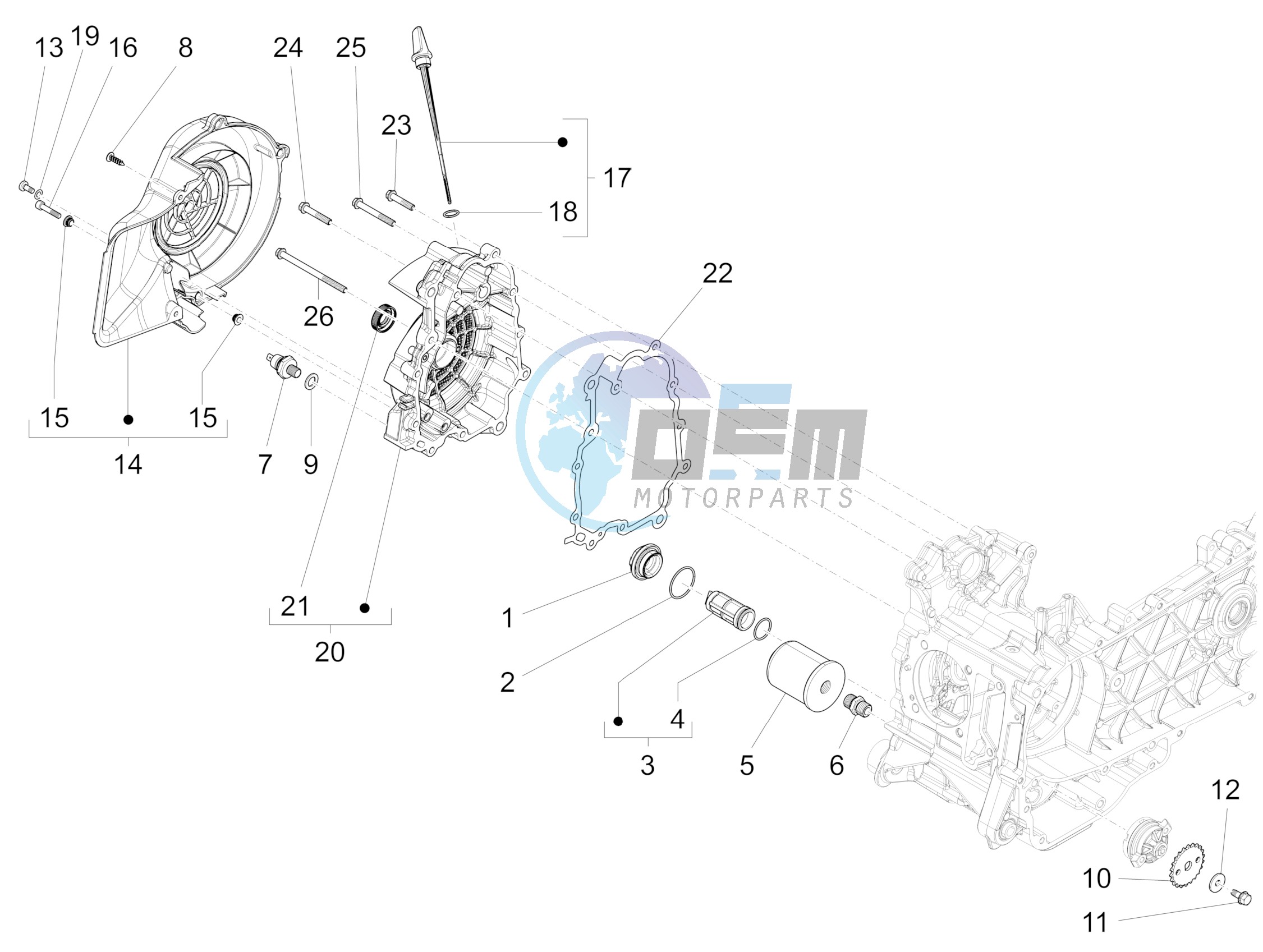 Flywheel magneto cover - Oil filter