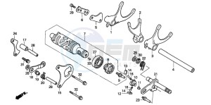 CBR1000F drawing GEARSHIFT DRUM