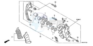 CBF1000S9 France - (F / ABS CMF) drawing L. FRONT BRAKE CALIPER (CBF1000A/T/S)