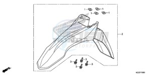 CRF250MF CRF250M UK - (E) drawing FRONT FENDER