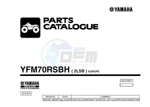 YFM700R YFM70RSBH RAPTOR 700R (2LSB) drawing .1-Front-Page