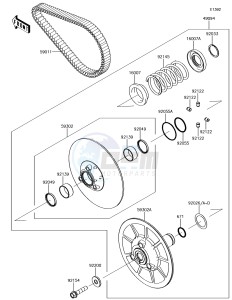 MULE PRO-DX KAF1000EJF EU drawing Driven Converter/Drive Belt