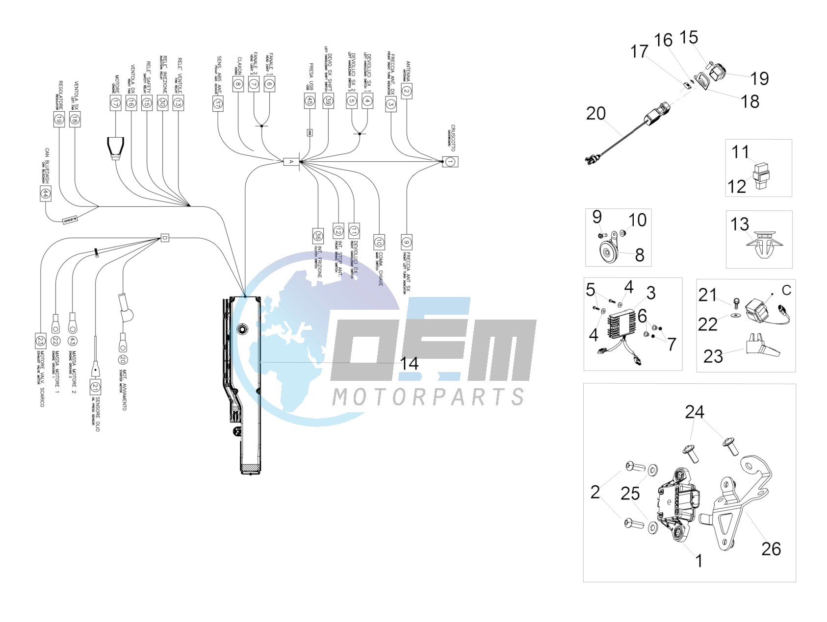 Front electrical system