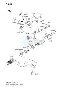 RM-Z250 (E19) drawing GEAR CHANGE MECHANISM