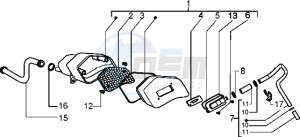 NRG 50 MC3 drawing Secondary air box (Vehicle with rear hub brake)