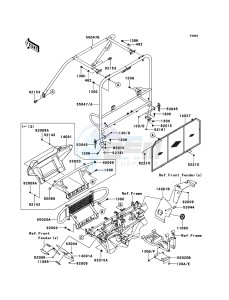 MULE 4010 DIESEL 4x4 KAF950F9F EU drawing Guards/Cab Frame