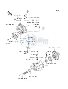 KAF 400 B [MULE 600] (B6F-B9F) B9F drawing GEAR CHANGE MECHANISM