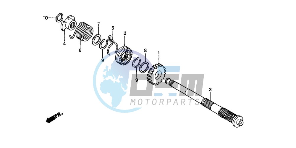 KICK STARTER SPINDLE