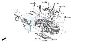 VT125C drawing CYLINDER HEAD (REAR)