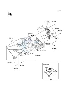 KX450F KX450EBF EU drawing Engine Shrouds