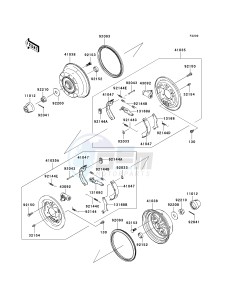 KAF400 A [MULE 610 4X4] (A1) A1 drawing FRONT HUBS_BRAKES