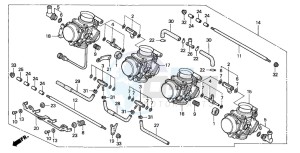 CBR600F4 drawing CARBURETOR (ASSY.)