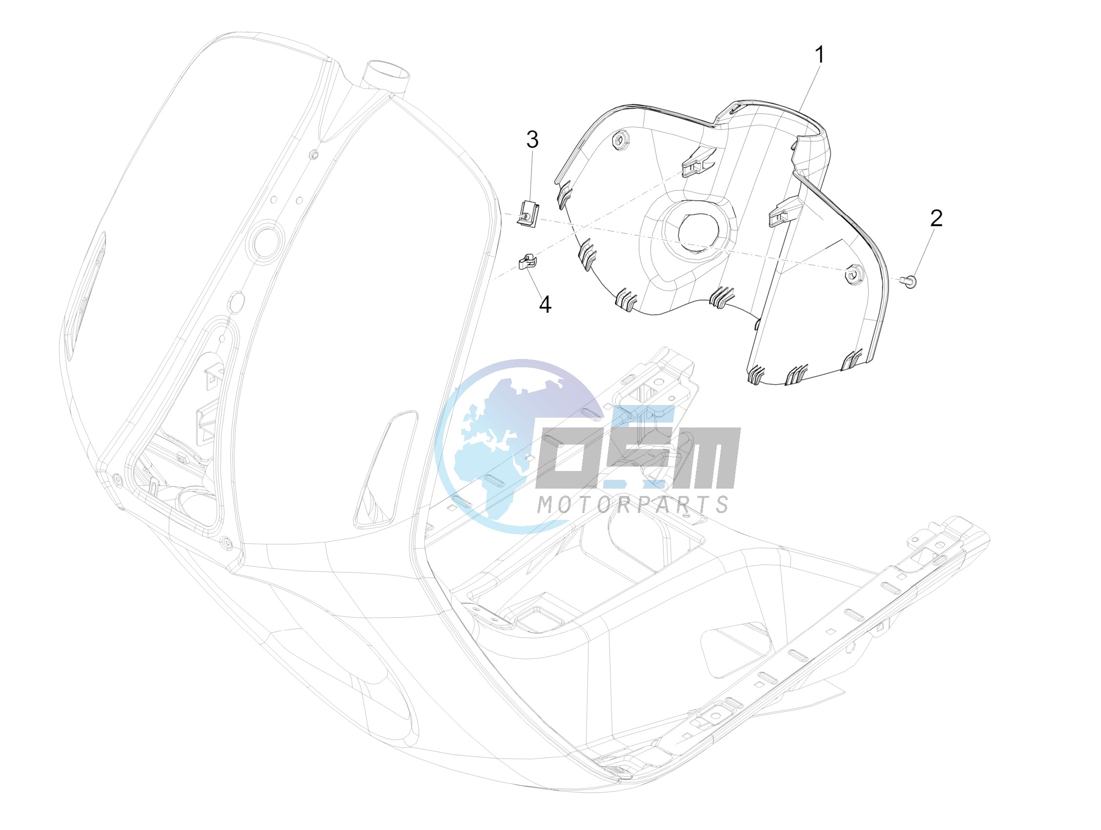 Front glove-box - Knee-guard panel