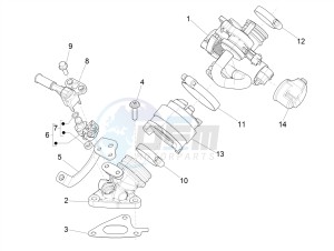 Liberty 125 iGet 4T 3V ie ABS (APAC) drawing Throttle body - Injector - Induction joint