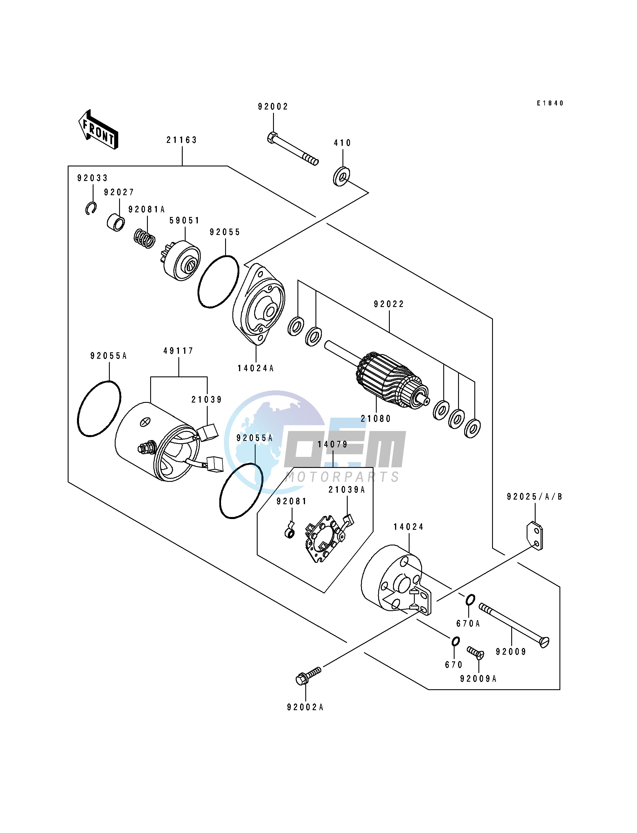 STARTER MOTOR-- TC440B-039909&NAMI.054870- -