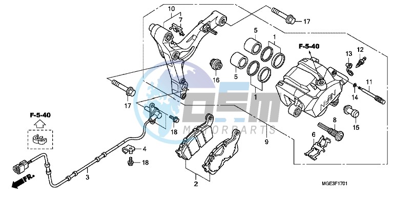 REAR BRAKE CALIPER (VFR1200FD)