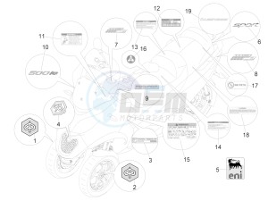 MP3 500 SPORT BUSINESS ABS E3-E4 (NAFTA)2 drawing Plates - Emblems