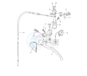 YZ F 250 drawing HANDLE SWITCH AND LEVER