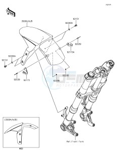 Z1000 ZR1000HHF XX (EU ME A(FRICA) drawing Front Fender(s)