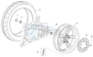 Scarabeo 125-200 ie Light drawing Rear Wheel