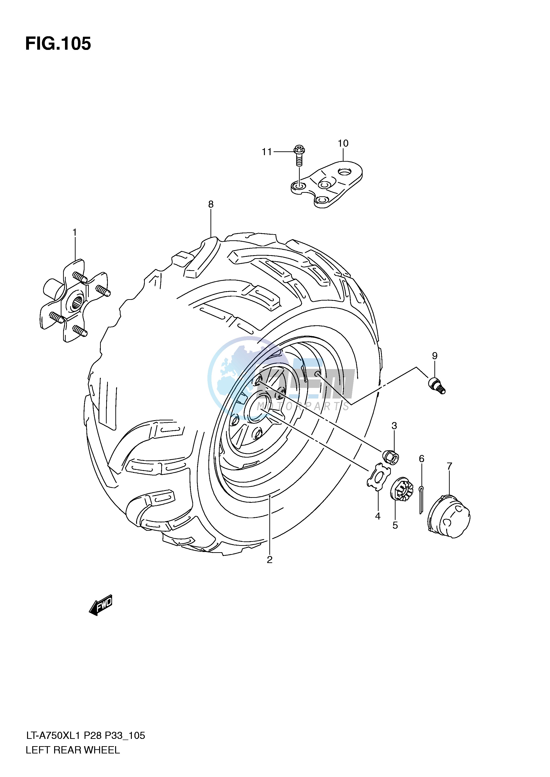 LEFT REAR WHEEL (LT-A750XZL1 P28)