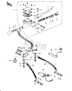 KZ 650 C [CUSTOM] (C1-C3) [CUSTOM] drawing FRONT MASTER CYLINDER -- KZ650-C2_C3- -