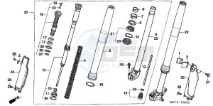 CRF450XD CRF450X Europe Direct - (ED) drawing FRONT FORK