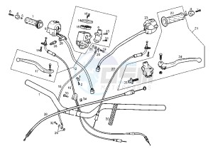 GPR NUDE - 125 cc drawing HANDLEBAR-DRIVE CONTROLS