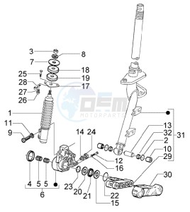 Granturismo 200 L U.S.A. drawing Steering column - Disc brake