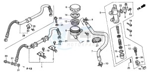 CB600F2 HORNET S drawing REAR BRAKE MASTER CYLINDER