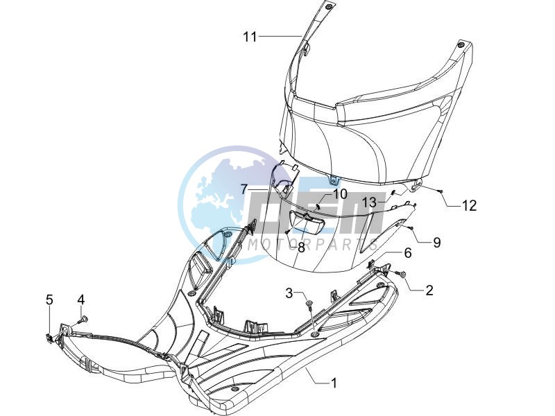 Central cover - Footrests