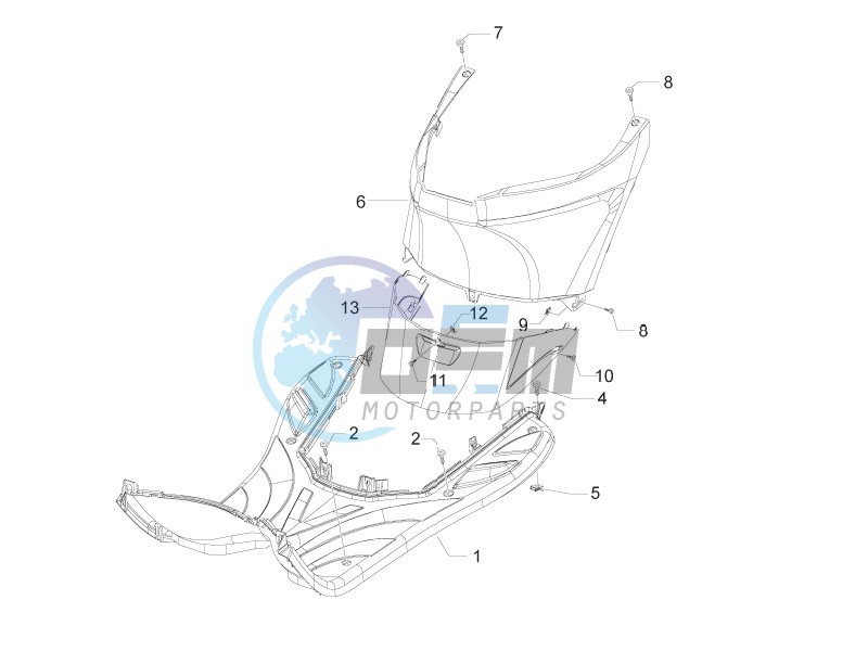 Central cover - Footrests