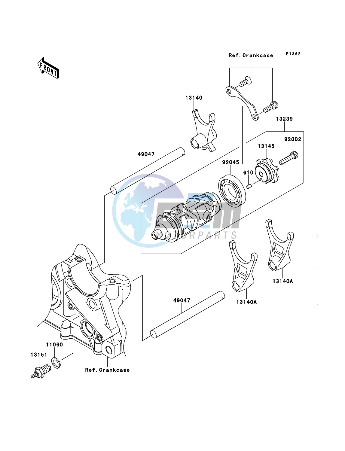 Gear Change Drum/Shift Fork(s)