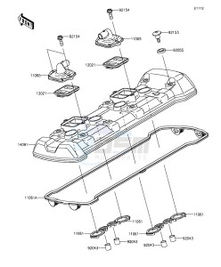 Z1000SX ZX1000LEF FR GB XX (EU ME A(FRICA) drawing Cylinder Head Cover