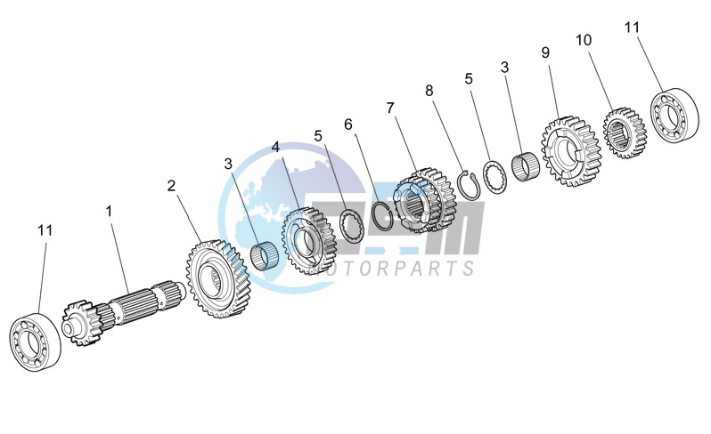 Primary gear shaft