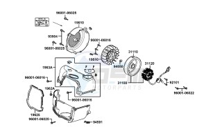 AGILITY CARRY 50cc drawing Fan Cover - Generator