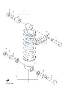 XJ6SA 600 DIVERSION (S-TYPE, ABS) (36D8 36DA) drawing REAR SUSPENSION