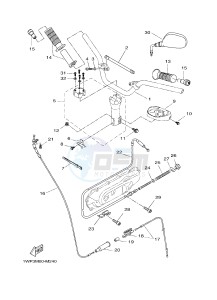 CW50LN BOOSTER (1WP3 1WP4) drawing STEERING HANDLE & CABLE