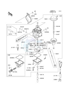 KVF 360 A [PRAIRIE 360 4X4] (A6F-A9F) A9F drawing CARBURETOR