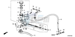 CB1000RD CB1000R UK - (E) drawing CLUTCH MASTER CYLINDER