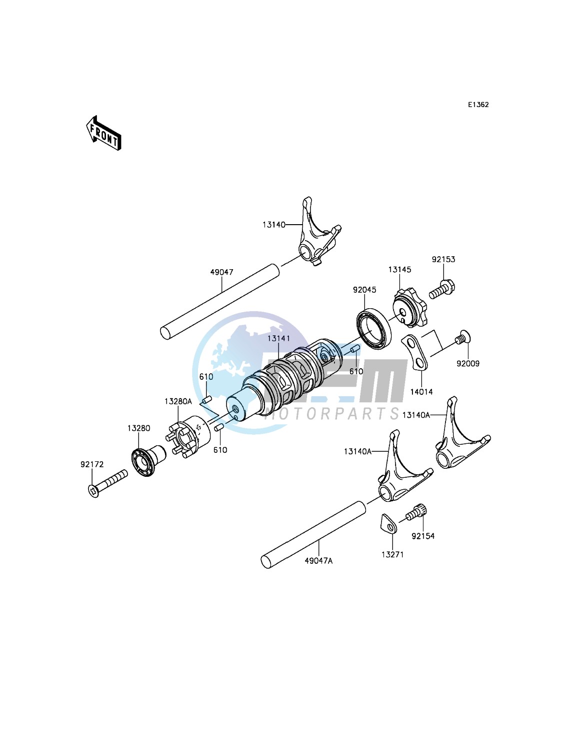 Gear Change Drum/Shift Fork(s)