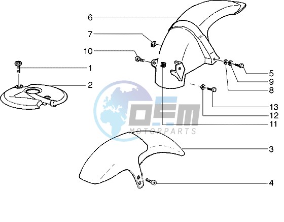 Front and rear mudguard