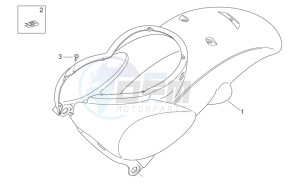 Scarabeo 50 2t (eng. Minarelli) drawing Rear body I - Rear fairing