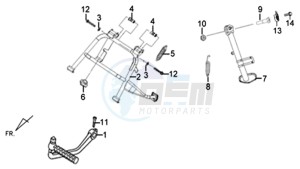 X'PRO 50 45KMH (L8) EU EURO4 drawing MIDDLE STAND -SIDE STAND- KICKSTART PEDAL