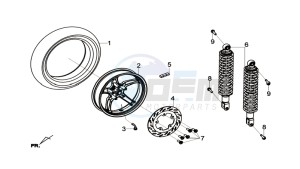 CITYCOM 300I S drawing REAR WHEEL