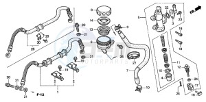 CB600F CB600S drawing REAR BRAKE MASTER CYLINDER