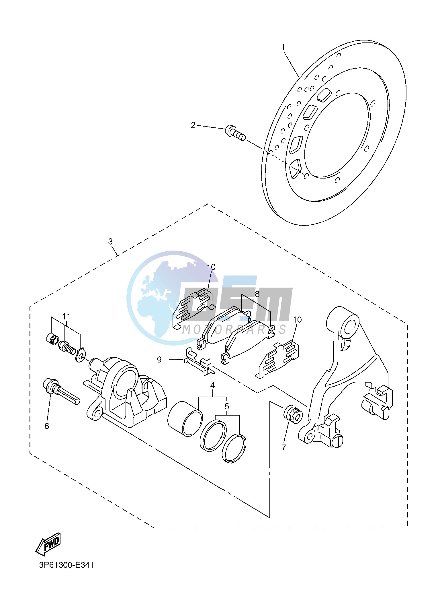 REAR BRAKE CALIPER